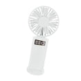 thumbnail image 3 of Mini ventilador de mano con soporte para teléfono, ventilador portátil personal de velocidad ajustable para senderismo, pesca en interiores y exterior Blanco Soledad Abanico portátil, 3 of 10
