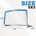 thumbnail image 5 of BOHEN 5x3ft Portable Soccer Goal for Kids Backyard with Carry Bag - Easy Folding Lightweight Fun for Outdoor Indoor Training Games for Teen Youth Adult (Blue, 5x3 FT, 1 Pack), 5 of 9