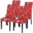 thumbnail image 1 of Juego de 4 fundas para sillas navideñas, fundas protectoras elásticas para sillas de comedor navideñas, fundas de spandex para sillas Holiday Parsons para decoración navideña, ceremonia (muñeco de nie, 1 of 5