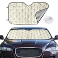 thumbnail image 4 of Goofa White And Gold Geometry Printed Car Windshield Sunshade,Foldable Reflective Sun Visor,UV Protection Heat Blocker Sunshade,Car Cooling Accessory-Medium, 4 of 7