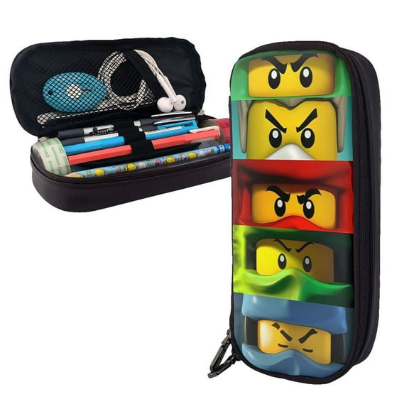 Ninjago Leather Case Multi Functional Cosmetic Bag Portable Makeup and Stationery Storage Bag ﻿