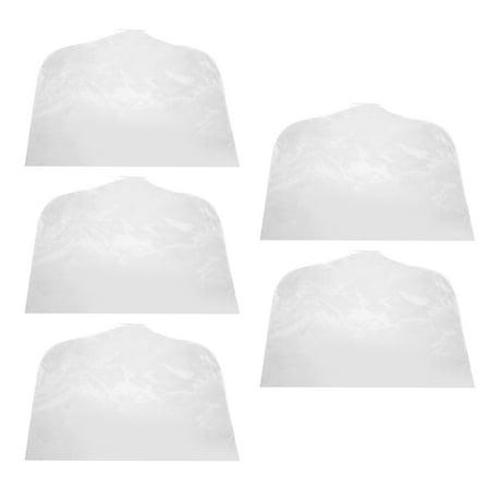 BESTONZON 5pcs Transparent Clothes Dust Cover Shoulder Covers Garment Dust Covers Protectors for Suit Coats Jackets without Clothes Hanger(55x40cm Fit for Men Half-length )