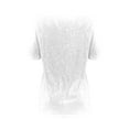 thumbnail image 5 of MIXUE Boho Tops For Women Summer Sequins Solid Color V Neck Short Sleeve Loose Tee Shirts Holiday Wear,White,XL, 5 of 5