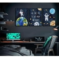 thumbnail image 2 of 3 PCS Space Astronaut Canvas wall art Cool Galaxy Planet Poster Picture Colorful Fantasy Universe Painting Fantasy Outer Spaceman Planet Universe Artwork Wall Decor Boys Bedroom Decoration, 2 of 6