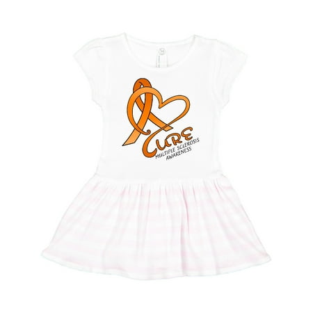 

Inktastic Cure- Multiple Sclerosis Awareness orange ribbon Gift Toddler Girl Dress