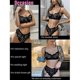 thumbnail image 2 of Women Sexy See Through Lace Lingerie Set Bra High Waist Thongs Underwear Nightwear, 2 of 3