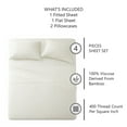 thumbnail image 2 of American Home Collection Bamboo Viscose Sheet Set - Silky Soft, Cooling for Hot Sleepers - 18 Inches Deep Pocket - Premium Sateen Finish - California King, White, 2 of 9