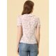 thumbnail image 3 of INSPIRE CHIC Blusa De Manga Corta Con Volantes Y Cuello Peter Pan Floral Para Mujer Rosa S, 3 of 4