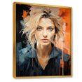 thumbnail image 2 of Designart "Peach Pfeiffer In Pop Art Portrait I" Woman Pop Art Floater Framed Wall Art Living Room, 2 of 5