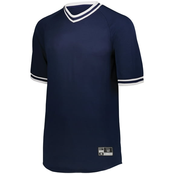 Holloway Sportswear L Retro V-Neck Baseball Jersey Navy/White 221021
