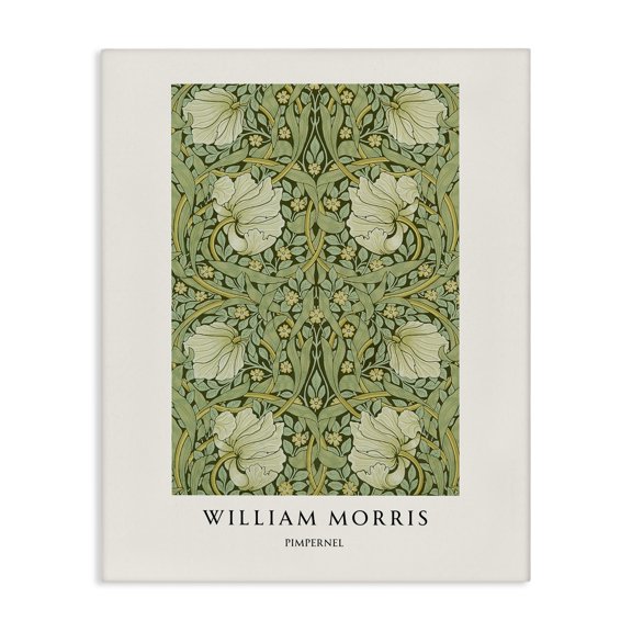 Stupell Industries Traditional William Morris Symmetrical Pimpernel Canvas Art, 16 x 20, by Vintage Hustle