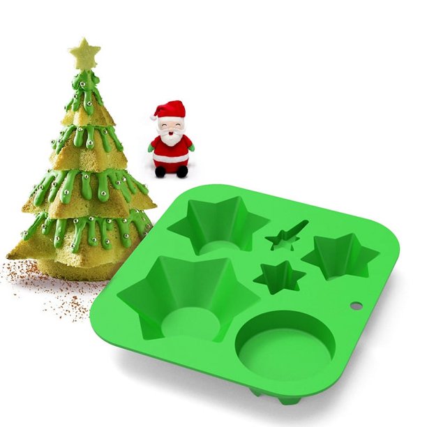 Moldes Navideños De Silicona Para Chocolate, Moldes Para Dulces De Gelatina, Regalos Para árbol De Navidad De Muñeco De Nieve De Papá Noel (6 Combinaciones Iguales De árboles De Navidad) | Bodega