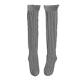 thumbnail image 4 of Bibifish Womens Socks Elegant Knit Over The Knee Stockings Warm Winter Stacked Socks For Casual Comfort Daily Wear Soft Lapel Cable Knit Stockings, 4 of 4
