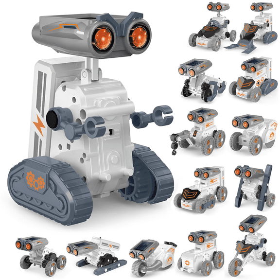 Solar Robot Kit for Kids Ages 8-12 – STEM Building Toy with Upgrade Solar Panels, Different Robots on Land & Water, DIY Engineering Set with Gears & Tires, Educational Gift for Boys & Girls 8-16