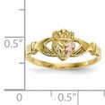 thumbnail image 2 of Primal Gold 10 Karat Yellow Gold with 12 Karat Rose and Green Accent Black Hills Claddagh Ring, 2 of 7