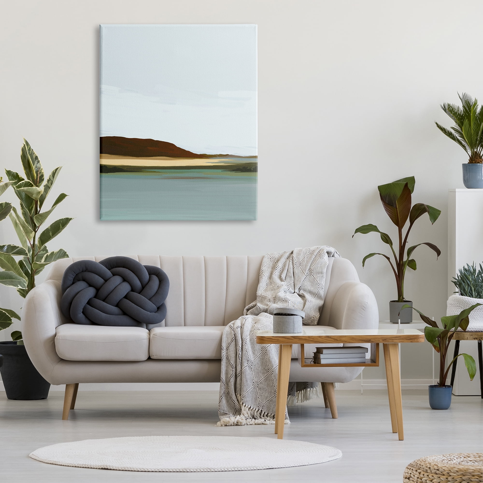 Stupell Industries Abstract Mountain Lake Abstract Painting Gallery Wrapped Canvas Print Wall Art, 36 x 48