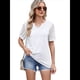 thumbnail image 3 of Camisetas de Encaje de Corta con Cuello en V para Mujer, Blusas Casuales Holgadas, Camisetas L, 3 of 7