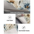 thumbnail image 5 of Blue Brown Spring Floral Bath Rug 2x3ft Woven Bathroom Entryway Runner Rug,Summer Botanical Watercolor Washable Living Room Hallway Bedroom Kitchen Carpet with Tassels,Indoor Outdoor Throw Doormat, 5 of 5