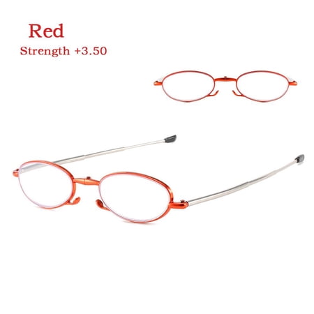 High-definition Metal Frame Lightweight Ultra Light Resin Presbyopia Eyewear Vision Care Eyeglasses Reading Glasses RED STRENGTH 3.50