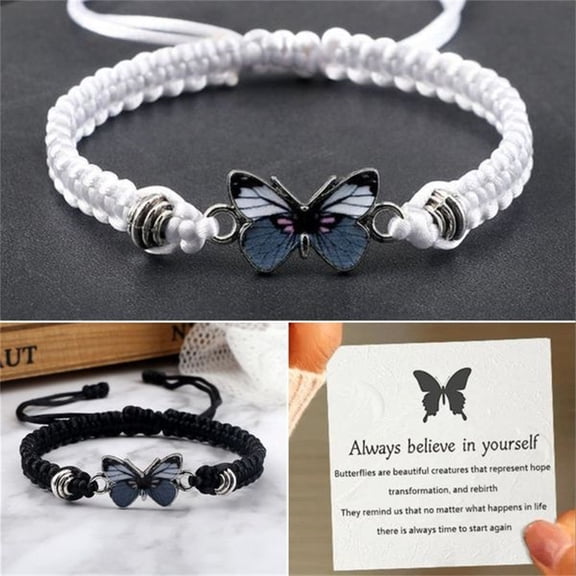 zttd butterfly bracelets for teen girls adjustable string chain butterfly bracelets for women cute butterfly charm bracelets