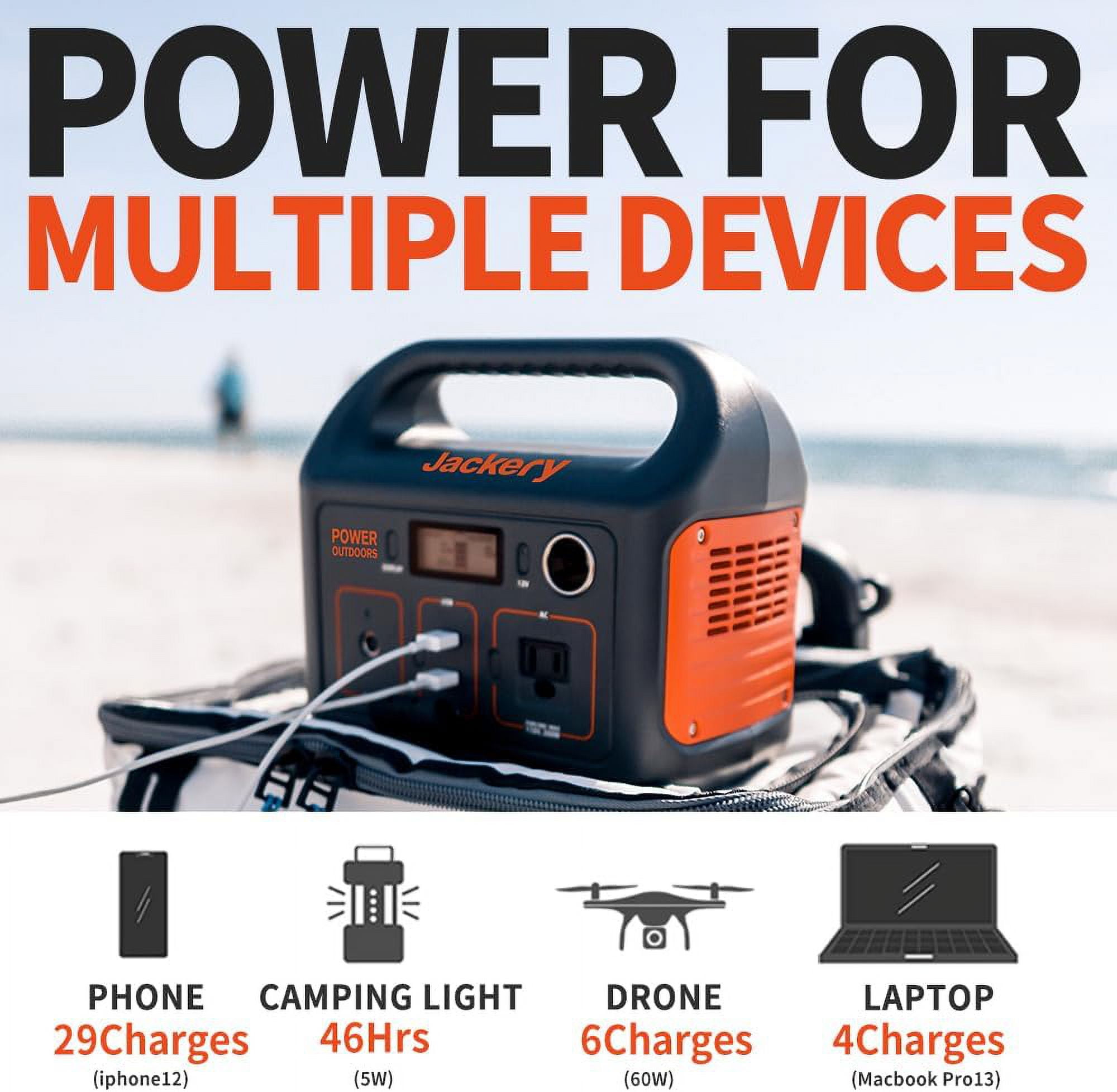 Restored Jackery Explorer 290 200W Continuous / 400W Peak Portable Solar Generator (Refurbished)
