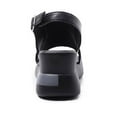 thumbnail image 4 of Anuirheih Womens Wedge Heels Sandals Buckle Strap Soft Leather Comfort Fish Mouth Open Toe Non-slip Sandals for Beach(Black), 4 of 7