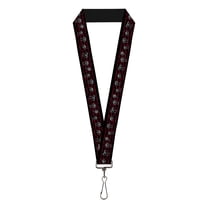 Skelanimals Lanyard, Skelanimals Six Character Collage Black Red Grays, Elastic
