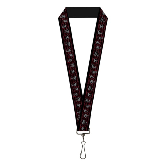 Skelanimals Lanyard, Skelanimals Six Character Collage Black Red Grays, Elastic