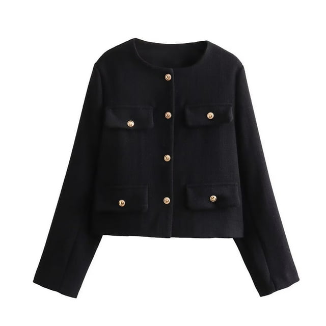 Tidyack ,Prix Imbattable,Manteau Décontracté à Manches Longues pour Femmes, Veste Cardigan Mode, 100 % Polyester, Conception Légère, Blazer à Col Rond, pour Bureau et Voyage, Style Polyvalent, Manteau pour Usage Quotidien