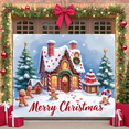 thumbnail image 3 of Gingerbread House Christmas Banner Festive Snow Design Holiday Decor for Christmas Celebration Winter Party Indoor Decoration, 3 of 9