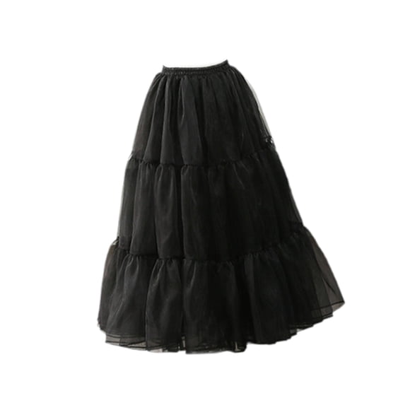 amagogo Comfortable, Long Tulle Petticoat for Women, Ideal for Prom, Parties And Ballet. Black