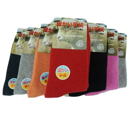 - LLS Women's 1 Pair Extra Thick Cashmere Wool Socks Plain Color Size 7-9(Dark Gray)