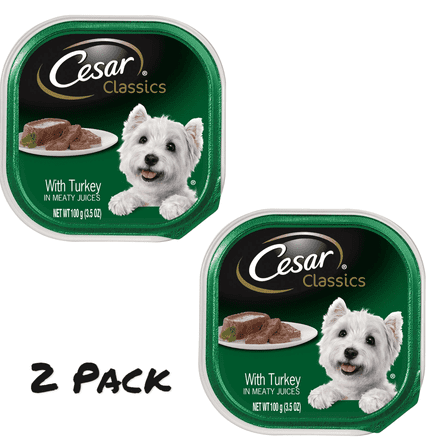 ( 2 Pack ) Cesar Classic Loaf in Sauce Adult Wet Dog Food Turkey, 3.5 oz