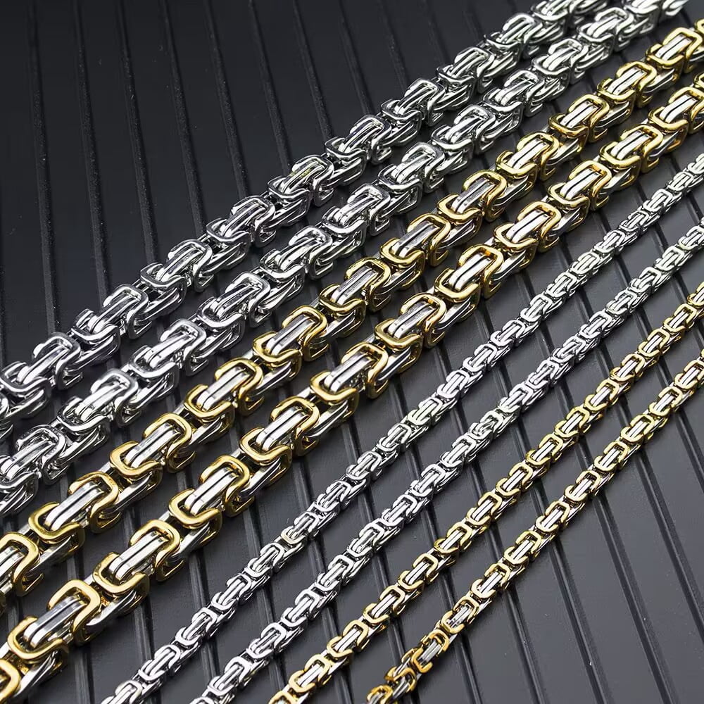 Fashion Trend Hip-Hop Stainless Steel Necklace for Men - Versatile American Style Titanium Steel Emperor Link Necklace