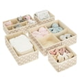 thumbnail image 6 of mDesign Fabric Nursery Divided Drawer Organizer, Set of 5, Taupe/White Polka Dot, 6 of 7