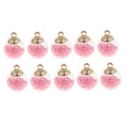 ABBRACCIA 10 Pieces 16mm Crystal Glass Ball Charms Pendants Round Ball Pendant For DIY Earring Hair Accessories Jewelry Making Crafts, 8 Colors - Pink