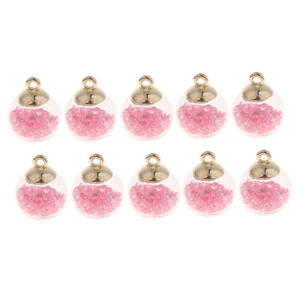 Paquete de 10 s de bolas de cristal con de imitación y pequeños de 16 mm, colgante en forma de , collar, pendiente, ac Rosado Baoblaze pendientes encantos fabricación de joyas