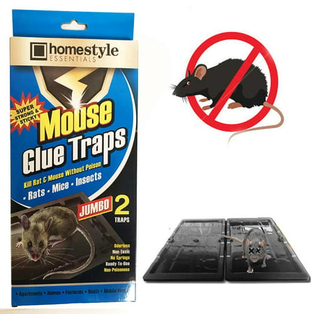 2 Pc Jumbo Glue Sticky Traps Rat Mice Snake Rodent Peanut Scent Disposable
