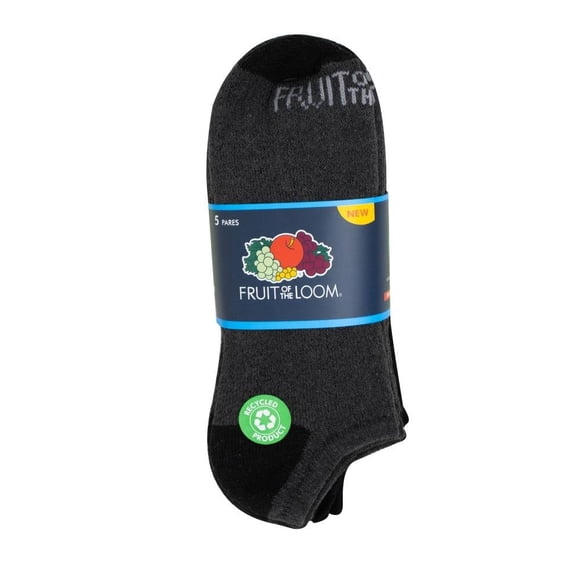 Tin Fruit Of The Loom para Hombre, Corto Afelpado Negro y Gris 5 Piezas Unitalla