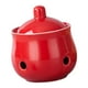thumbnail image 2 of Contenedor de ajo con tapa y soporte para cebollas: mantén tus dientes de ajo frescos en la encimera. Rojo, 2 of 9
