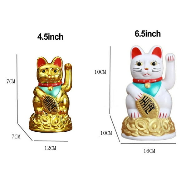 Luckyn Chinese Lucky Waving Cat Beckoning Maneki Neko Gold