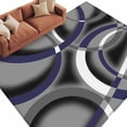 thumbnail image 2 of Rectangle Area Rugs 5 x 7 Ft, Blue Geometric Non-Slip Residential Carpet, Grey Vintage Neutral Abstract Striped Art Indoor Crawling Mats Runner Rugs for Living Room/Dining Room/Bedroom, 2 of 8