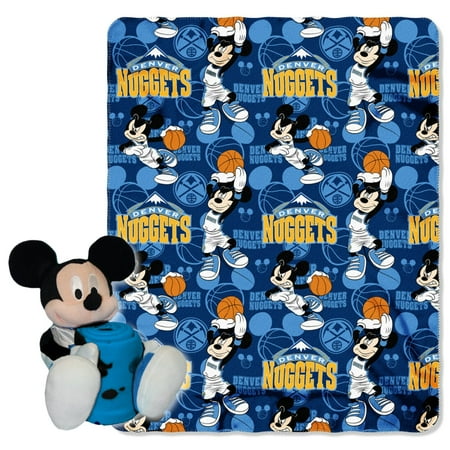 Official NBA and Disney Cobrand Denver Nuggets Mickey Mouse Hugger Character Shaped Pillow and 40