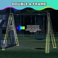 thumbnail image 2 of Sportspower Ladera Solar Wooden Swing Set with Clubhouse, Deck Lights, 2 Belt Swings, 2-Person Saucer Swing, 8ft Slide, Climbing Wall, & Bench/Table, FREE Anchors Included, 2 of 10