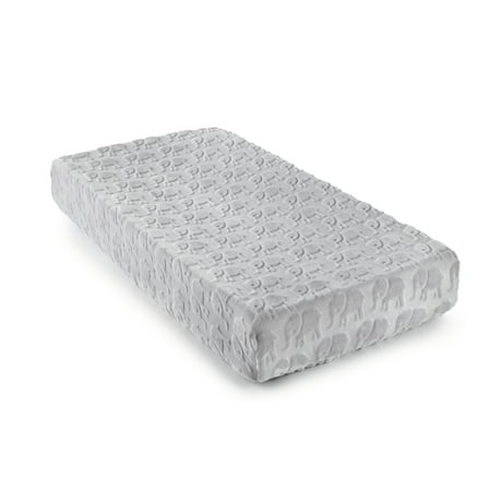 UPC: 0190945116659 | Levtex Baby – Elephant Diaper Changing Pad Cover – Fits Most Standard Changing Pads – Elepahnt – Grey – Nursery Accessories – Plush