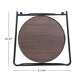 Mainstays Foldable Round Side Table for Living Room, Brown Smooth