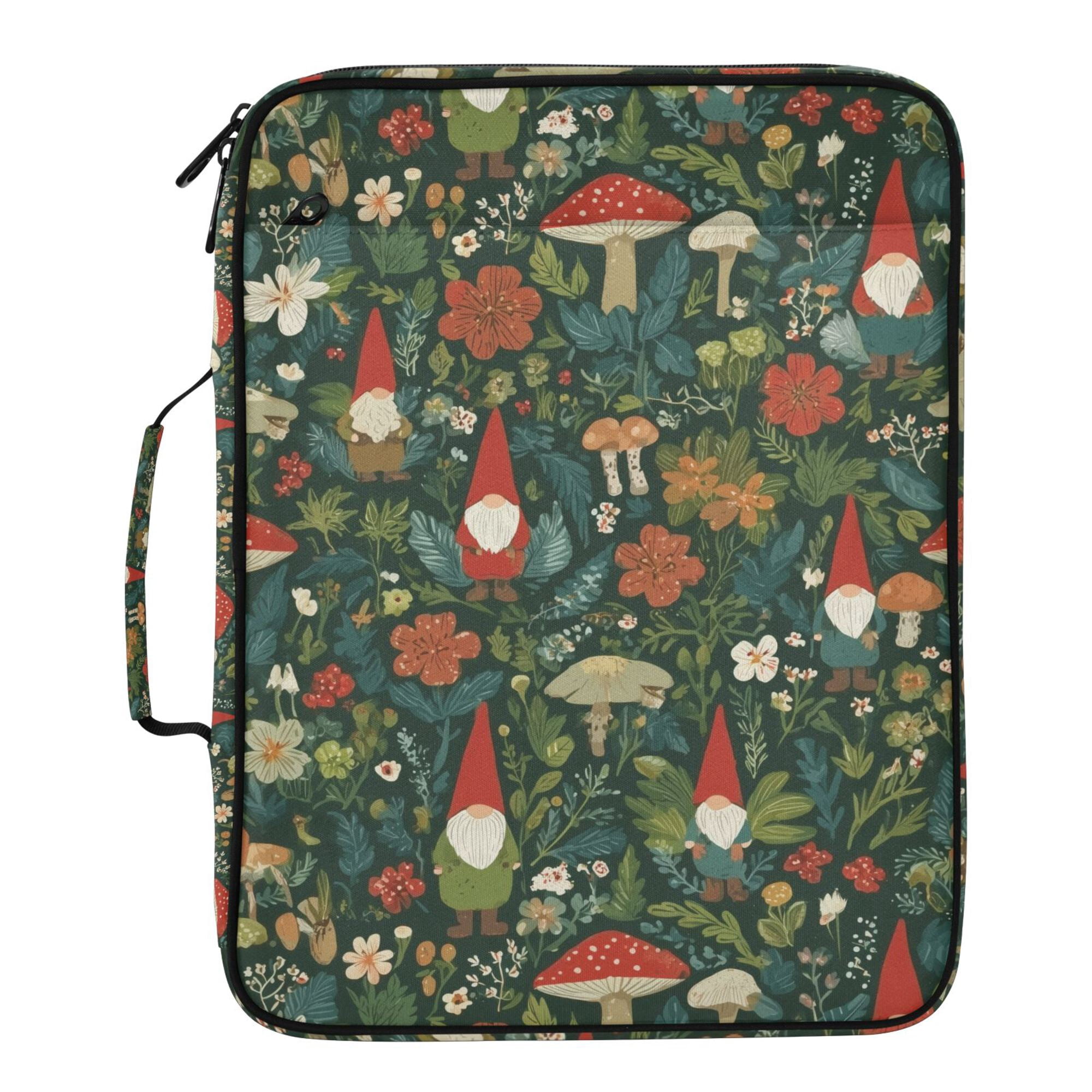 FORMRS Accordion File Folder A4 Size 7-Pocket Expanding Document Organizer Bag with 3 Ring Binder, Forest Mushroom Pattern