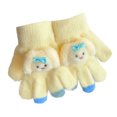 thumbnail image 2 of NAISIBABY Kids Girls Knitted Gloves, Thermal Stretchy Cute Soft Winter Outdoor Play Snow Mittens Yellow Free Size, 2 of 4