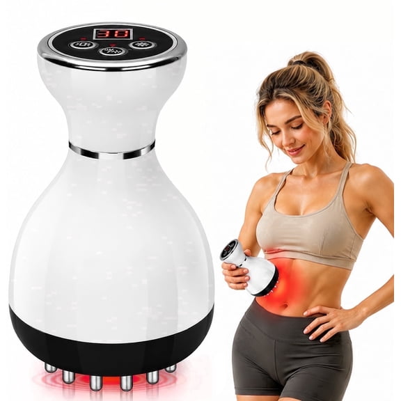 Catalpa U Portable Electric Meridian Brush Massager with Heating and Red Light for Muscle Circulation