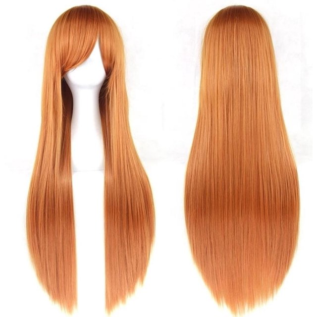 Peluca Naranja Mate Cabello Liso Largo Sintetica con Fleco naranja Unitalla Lymalimoon SW Lisa Naranja 232